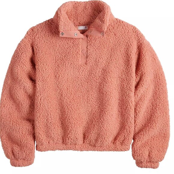 SO Long Sleeve Quarter Snap Sherpa Pullover szXS - Picture 2 of 14